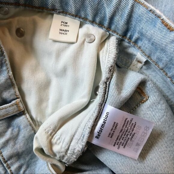 NWT Reformation Cynthia Patch High Rise Straight Jeans - Picture 6 of 9